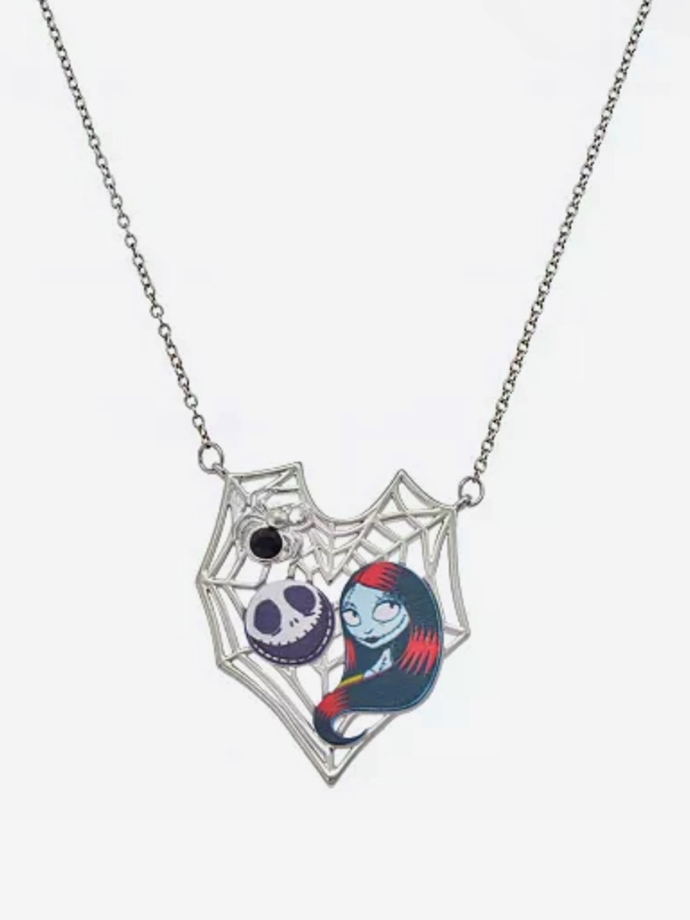 Disney The Nightmare Before Christmas Sally and Jack heart Necklace